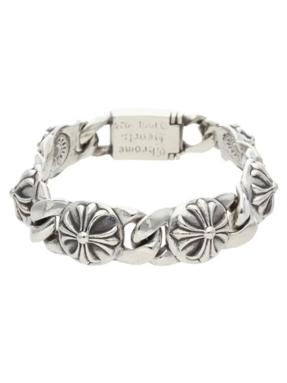 Chrome Hearts Cross Link Vintage Silver Bracelet